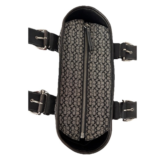 Vintage Coach Signature C Soho Tote Bag 6383 Black Grey Handbag Purse - Picture 6 of 15